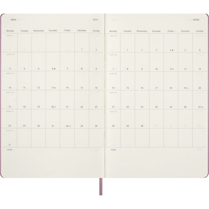 Moleskine Diary 12 Month - Daily - Hard Cover - Large Majestic Pink 2027