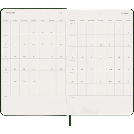 Moleskine Diary 12 Month - Daily - Hard Cover - Large Myrtle Green 2027