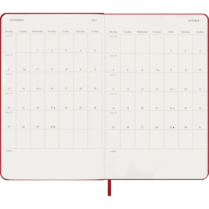 Moleskine Diary 12 Month - Daily - Hard Cover - Large Scarlet Red 2027