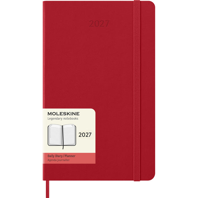 Moleskine Diary 12 Month - Daily - Hard Cover - Large Scarlet Red 2027