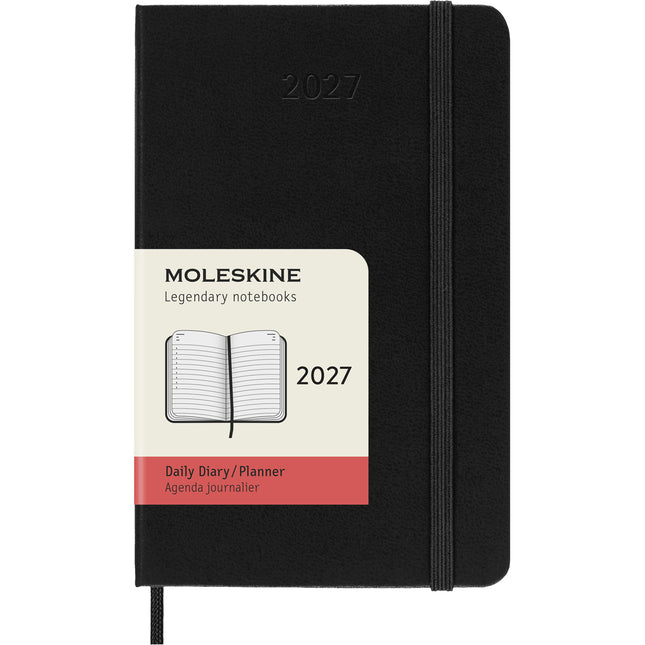 Moleskine Diary 12 Month - Daily - Hard Cover - Pocket Black 2027