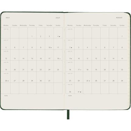 Moleskine Diary 12 Month - Daily - Hard Cover - Pocket Myrtle Green 2027