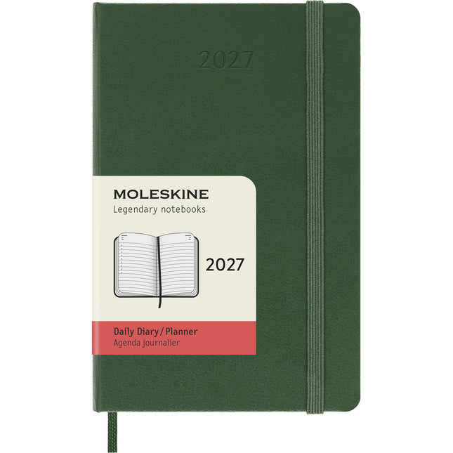Moleskine Diary 12 Month - Daily - Hard Cover - Pocket Myrtle Green 2027