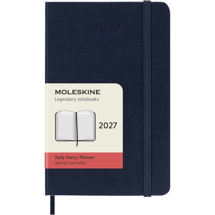 Moleskine Diary 12 Month - Daily - Hard Cover - Pocket Sapphire Blue 2027