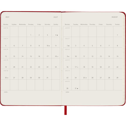 Moleskine Diary 12 Month - Daily - Hard Cover - Pocket Scarlet Red 2027