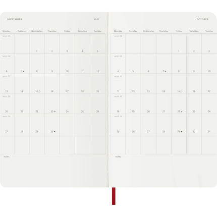 Moleskine Diary 12 Month - Daily - Soft Cover - Large Scarlet Red 2027