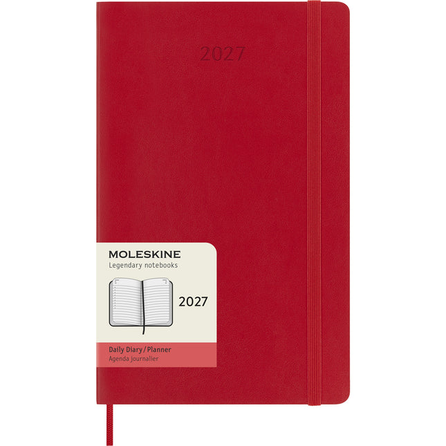 Moleskine Diary 12 Month - Daily - Soft Cover - Large Scarlet Red 2027