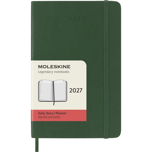 Moleskine Diary 12 Month - Daily - Soft Cover - Pocket Myrtle Green 2027