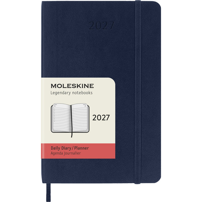 Moleskine Diary 12 Month - Daily - Soft Cover - Pocket Sapphire Blue 2027