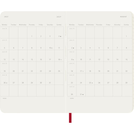 Moleskine Diary 12 Month - Daily - Soft Cover - Pocket Scarlet Red 2027