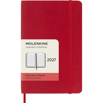 Moleskine Diary 12 Month - Daily - Soft Cover - Pocket Scarlet Red 2027