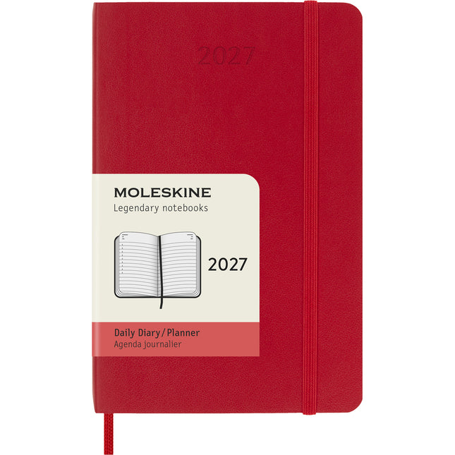 Moleskine Diary 12 Month - Daily - Soft Cover - Pocket Scarlet Red 2027
