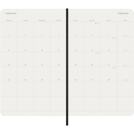 Moleskine Diary 12 Month - Monthly - Soft Cover - Large Black 2027