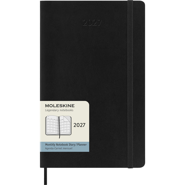 Moleskine Diary 12 Month - Monthly - Soft Cover - Large Black 2027