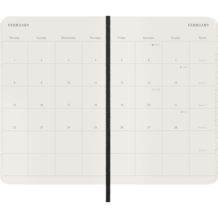 Moleskine Diary 12 Month - Monthly - Soft Cover - Pocket Black 2027