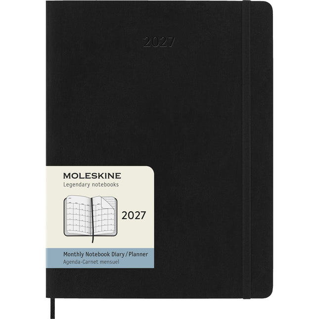 Moleskine Diary 12 Month - Monthly - Soft Cover - XL Black 2027