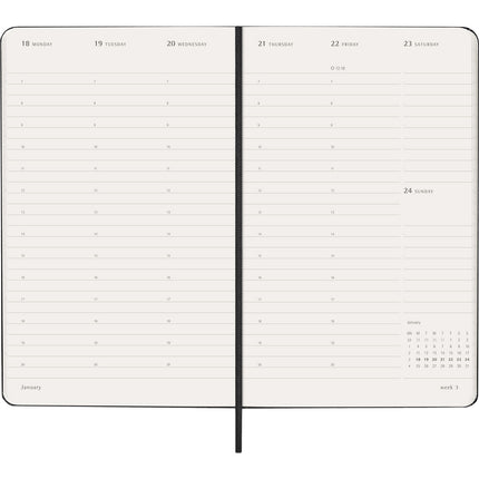 Moleskine Diary 12 Month - Professional Weekly Vertical - Hard Cover - Large Black 2027
