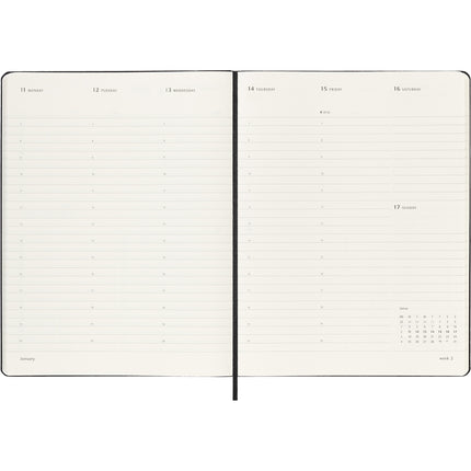 Moleskine Diary 12 Month - Professional Weekly Vertical - Hard Cover - XL Black 2027