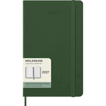 Moleskine Diary 12 Month - Weekly + Notes - Hard Cover - Large Myrtle Green 2027
