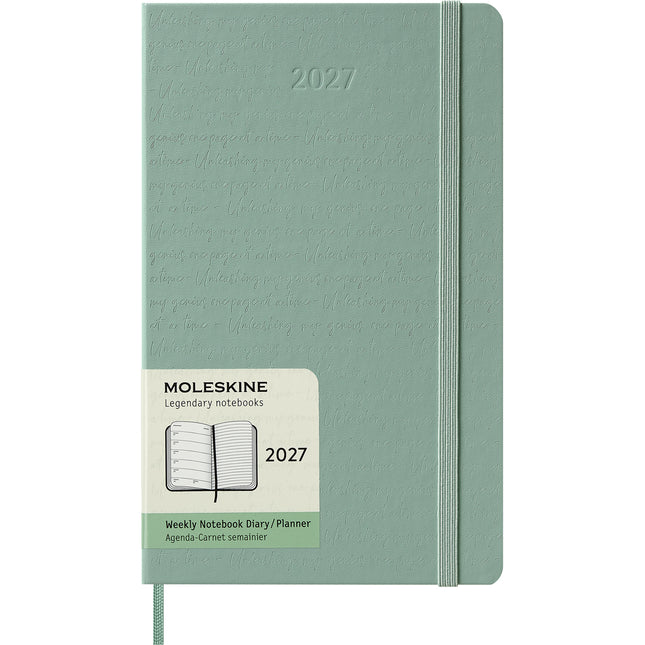Moleskine Diary 12 Month - Weekly + Notes - Hard Cover - Large Sage Green 2027
