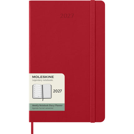 Moleskine Diary 12 Month - Weekly + Notes - Hard Cover - Large Scarlet Red 2027