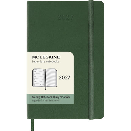 Moleskine Diary 12 Month - Weekly + Notes - Hard Cover - Pocket Myrtle Green 2027