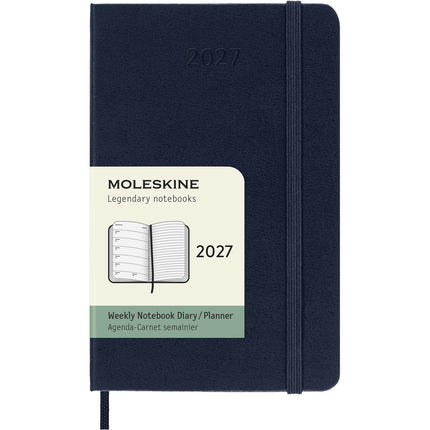 Moleskine Diary 12 Month - Weekly + Notes - Hard Cover - Pocket Sapphire Blue 2027