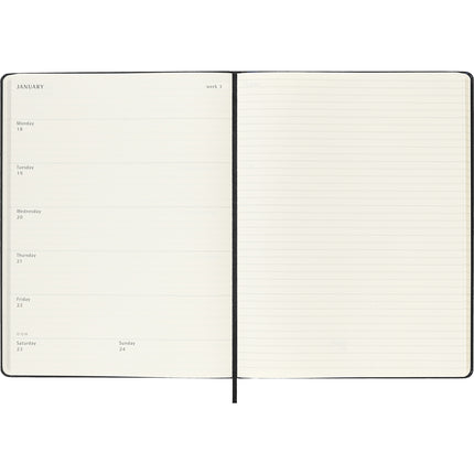 Moleskine Diary 12 Month - Weekly + Notes - Hard Cover - XL Black 2027