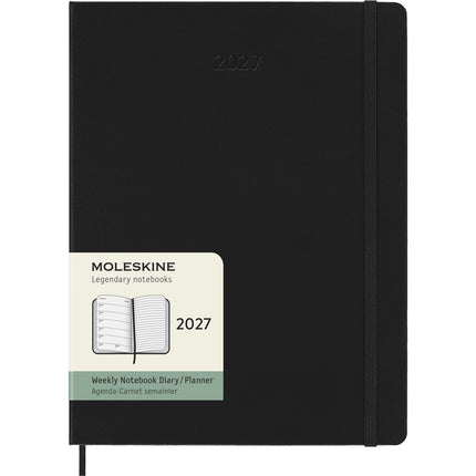 Moleskine Diary 12 Month - Weekly + Notes - Hard Cover - XL Black 2027