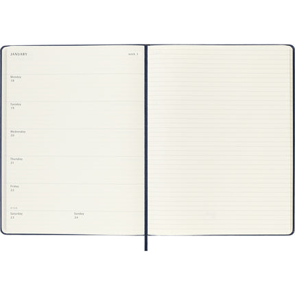 Moleskine Diary 12 Month - Weekly + Notes - Hard Cover - XL Sapphire Blue 2027