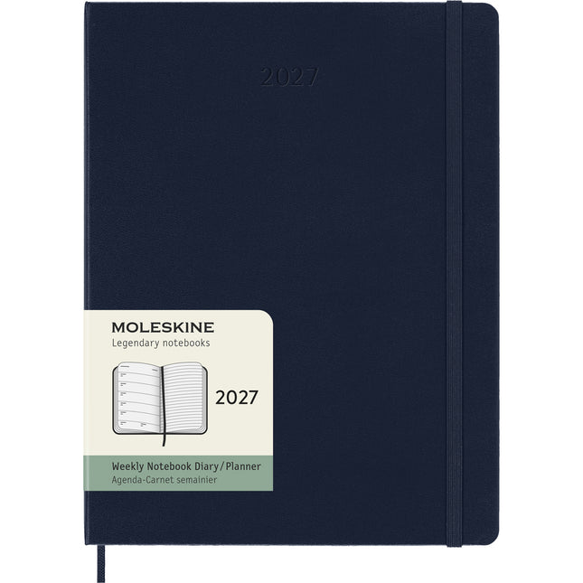 Moleskine Diary 12 Month - Weekly + Notes - Hard Cover - XL Sapphire Blue 2027