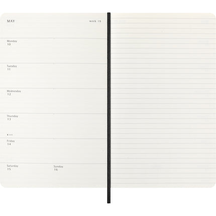 Moleskine Diary 12 Month - Weekly + Notes - Soft Cover - Large Black 2027