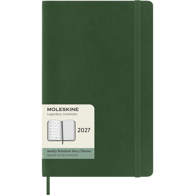 Moleskine Diary 12 Month - Weekly + Notes - Soft Cover - Large Myrtle Green 2027