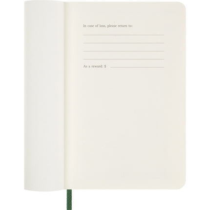 Moleskine Diary 12 Month - Weekly + Notes - Soft Cover - Pocket Myrtle Green 2027