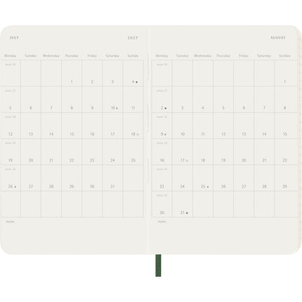 Moleskine Diary 12 Month - Weekly + Notes - Soft Cover - Pocket Myrtle Green 2027