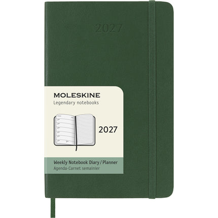 Moleskine Diary 12 Month - Weekly + Notes - Soft Cover - Pocket Myrtle Green 2027