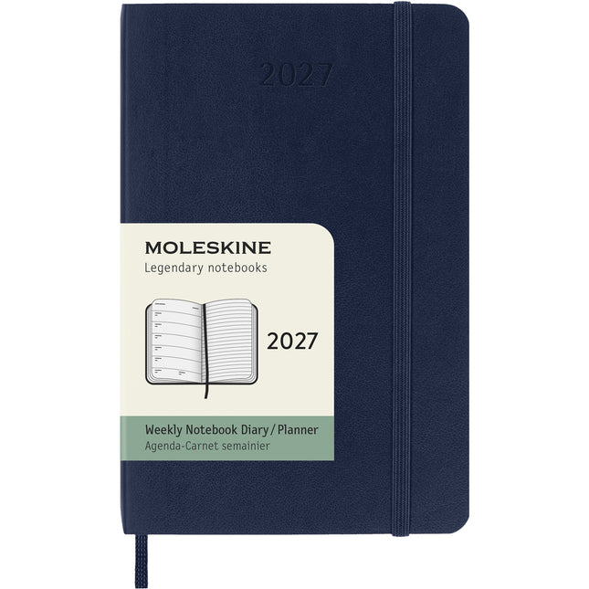 Moleskine Diary 12 Month - Weekly + Notes - Soft Cover - Pocket Sapphire Blue 2027