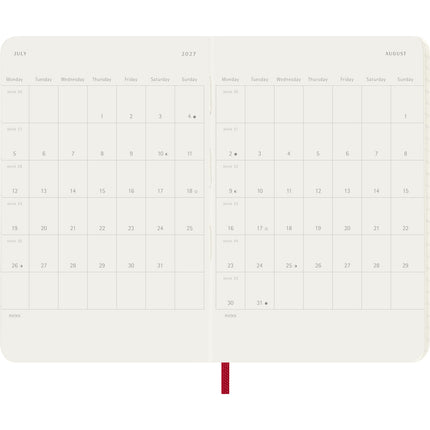 Moleskine Diary 12 Month - Weekly + Notes - Soft Cover - Pocket Scarlet Red 2027