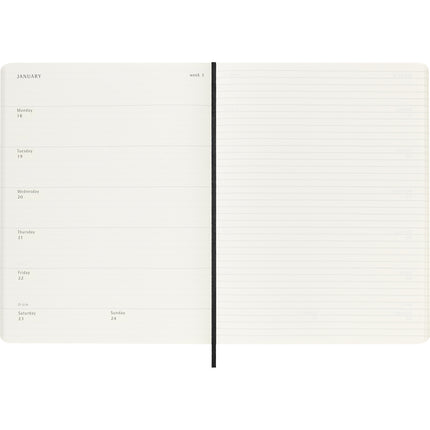 Moleskine Diary 12 Month - Weekly + Notes - Soft Cover - XL Black 2027