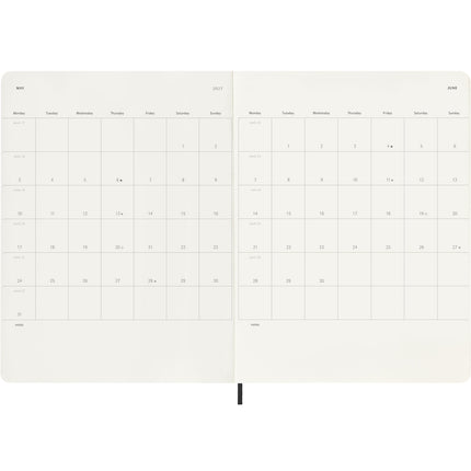 Moleskine Diary 12 Month - Weekly + Notes - Soft Cover - XL Black 2027