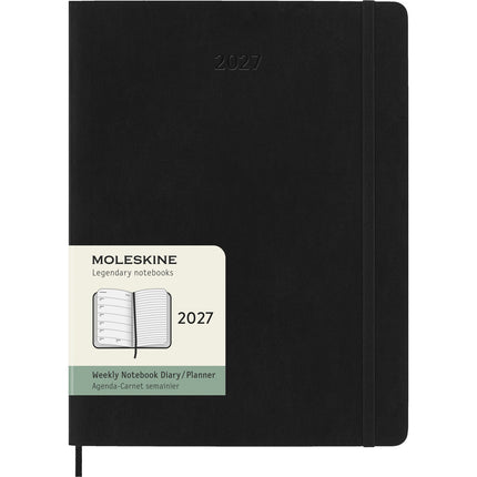 Moleskine Diary 12 Month - Weekly + Notes - Soft Cover - XL Black 2027