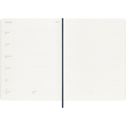 Moleskine Diary 12 Month - Weekly + Notes - Soft Cover - XL Sapphire Blue 2027