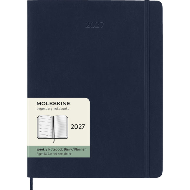 Moleskine Diary 12 Month - Weekly + Notes - Soft Cover - XL Sapphire Blue 2027