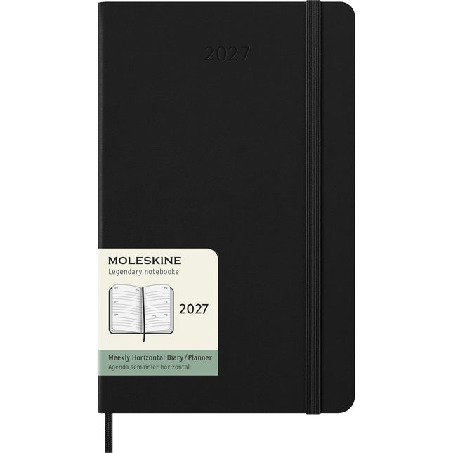 Moleskine Diary 12 Month - Weekly Horizontal - Hard Cover - Large Black 2027