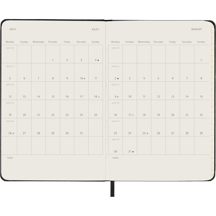 Moleskine Diary 12 Month - Weekly Horizontal - Hard Cover - Pocket Black 2027