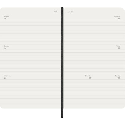 Moleskine Diary 12 Month - Weekly Horizontal - Soft Cover - Large Black 2027