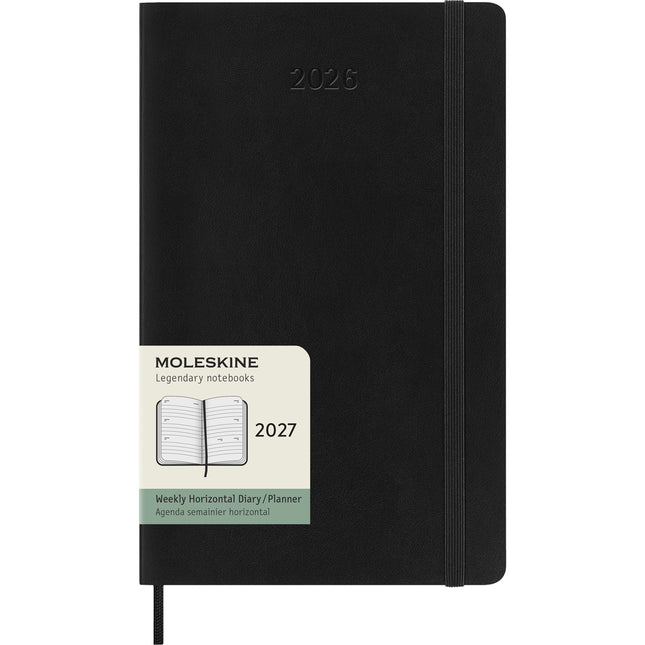 Moleskine Diary 12 Month - Weekly Horizontal - Soft Cover - Large Black 2027