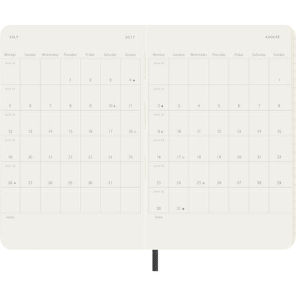 Moleskine Diary 12 Month - Weekly Horizontal - Soft Cover - Pocket Black 2027