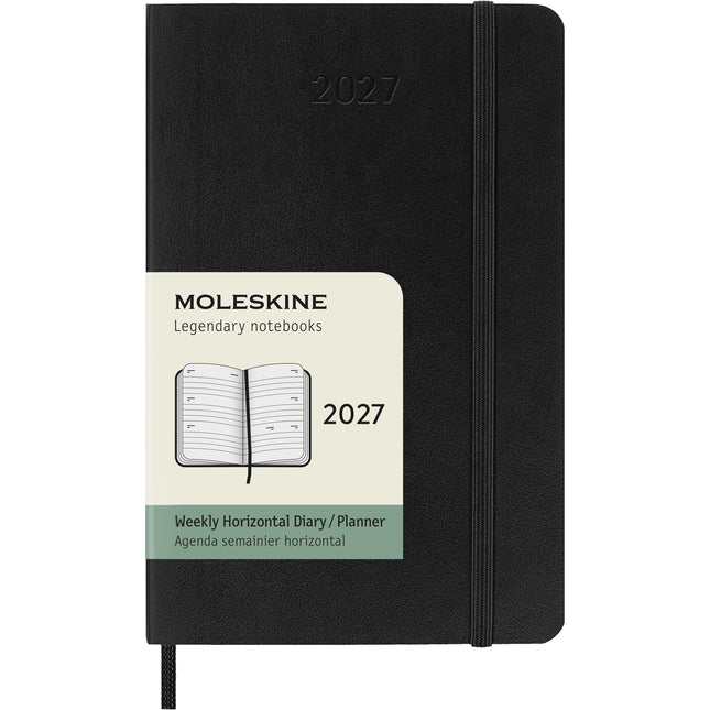 Moleskine Diary 12 Month - Weekly Horizontal - Soft Cover - Pocket Black 2027