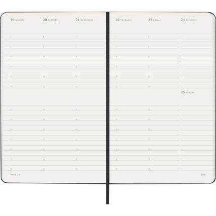 Moleskine Diary 12 Month - Weekly Vertical - Hard Cover - Large Black 2027
